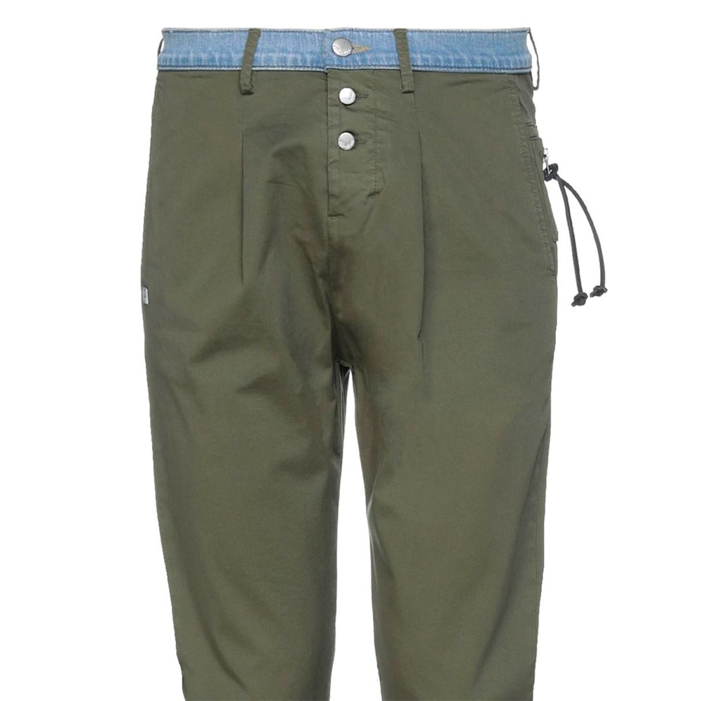 Daniele Alessandrini Military Green Cut and Sew chino pants - Picture 9 of 11